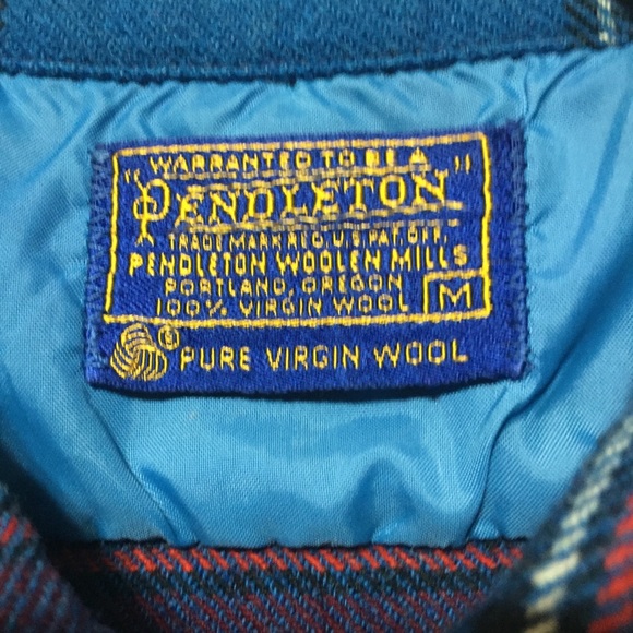Vintage Pendleton Board Shirt M Blue Plaid Wool - Picture 7 of 7